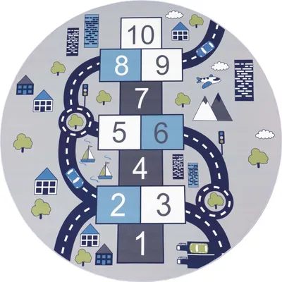 Produktbild von Paco Home Kinderteppich Teppich Rund Kinderzimmer Spielteppich Straßenteppich Modern 200 cm quadrat