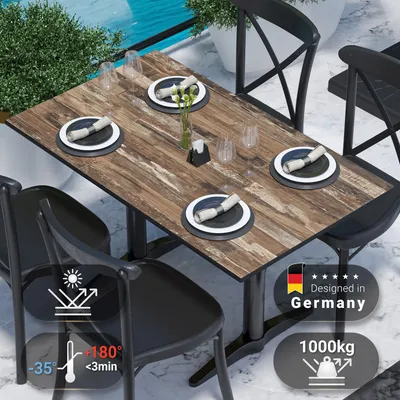 Produktbild von COMPACT | Gastro HPL Tischplatte | B:T 130 x 80 cm | Vintage Old | Rechteckig | Gastro HPL Tischplatte
