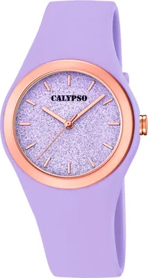 Produktbild von Calypso Quarzuhr lila > Kunststoff PolyurethanBand Armbanduhr analog > K5755/2