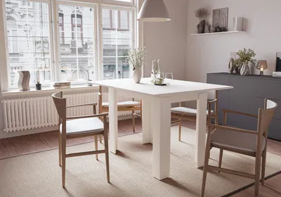 Image de Table à manger Shefa Line Family 90-120 cm Blanc