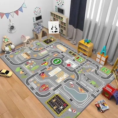 Spielteppich Stadt, 80x120 cm, Cartoon-Motiv, Kristallflor, rutschfest