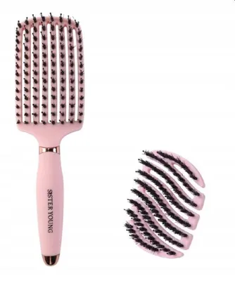 Produktbild von Sister Young Pink Haarbürsten Set mit Wildschweinborsten