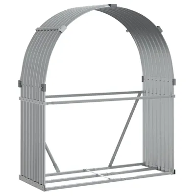 Zdjęcie produktu dla vidaXL Wiata na drewno opałowe jasnoszara 120x45x140 cm Stal ocynkowana