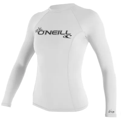 Productafbeelding van O'Neill Wetsuits Basic Skins, langarm rash guard, wit, maat S, voor dames