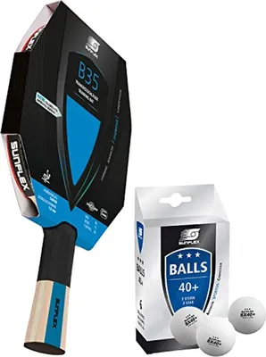 Produktbild von Sunflex B35 Tischtennisschläger + 3*** Tischtennisbälle | TT Tabletennis Tischtennis