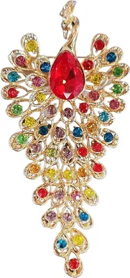 Produktbild von Brosche für Damen, Retro-Pfauenform, Strass-Dekor, rutschfest, verschleißfest, für Anzug, Mantel, Kragen, Hut, Schal, Dekoration, Kleidungsnadel, Abschlussball, Party, Kleidungsschmuck