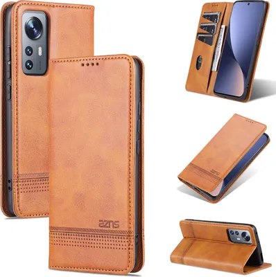 Obrázek produktu pro Xiaomi 12 Lite Leather Case, Flip Cover Wallet Case Magnetic Closure Stand Protective Case pro Xiaomi 12 Lite Brown