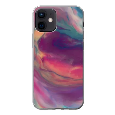 Produktbild von MuchoWow® Handyhülle Schutzhülle Hülle für iPhone 12 Flüssig - Rosa - Türkis - Abstrakt Silikon Softcase Handy Hülle - Schutzhülle