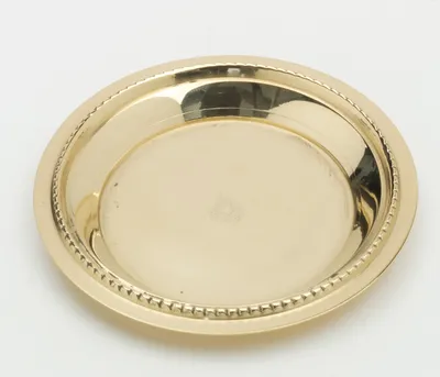 Produktbild von Kerzenteller, Dekoteller Perlrand Messing Gold poliert Ø 7 cm