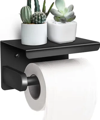 Produktbild von Toilettenpapierhalter Ohne Bohren mit Ablage,Selbstklebende Klopapierhalter,für Bad, Küche, Edelstahlmaterial rostfrei, Storage rack, roll paper rack