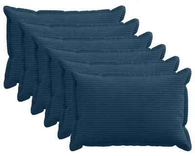 Imagen del producto de vidaXL, funda de cojín, 6 unidades, color azul marino, 50 x 75 cm, cordón