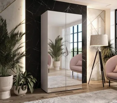 Obrázek produktu pro Úzká zrcadlová skříň 100 cm AMARIS 3 - kašmír / kašmírový úchyt