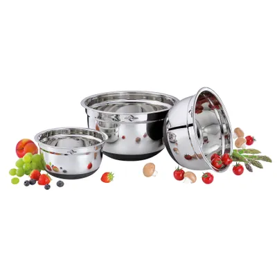 Zdjęcie produktu dla Zestaw misek do mieszania Küchenprofi antypoślizgowy 3-częściowy zestaw 16 cm, 20 cm i 24 cm
