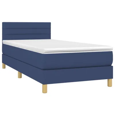 Produktbild von Boxspringbett mit Matratze Blau 90x190 cm Stoff