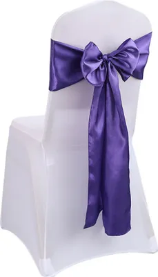 Obrázok produktu pre CANDeal 10-dielna sada Saténové stoličky Sashes Bows pre svadobné recepcie - univerzálne stoličky späť kravatu dodávky, žiadne kryty stoličiek (tmavo fialová)