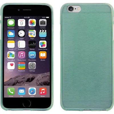 Produktbild von PhoneNatic Case kompatibel mit Apple iPhone 6 Plus / 6s Plus - grün Silikon Hülle brushed + 2 Schutzfolien