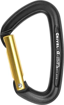 Produktbild von Grivel Alpha K1s Straight Karabinerhaken Schwarz,Golden  Schwarz,Golden One Size