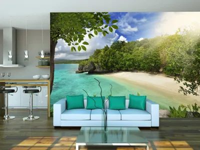 Produktbild von Vlies Fototapete Strand und Meer 350x256 cm Tapeten Wandtapete XXL Natur Landschaft c-A-0003-a-a