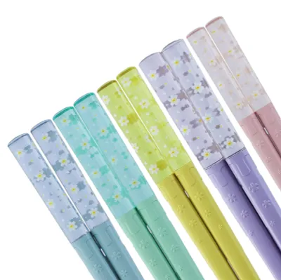5 Paar Glasfaser-Essstäbchen, spülmaschinenfest, rutschfest, bunt