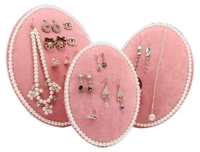 Imagen del producto de Elzusha - Juego de tres pulseras de terciopelo en color rosa