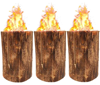 Produktbild von Jack's Schwedenfeuer 3 Stück | Baumfackel groß 25cm Höhe Feuerfackel | Gartenfackel Set Feuerfackel Ø17-24cm | Schwedenfackel 2h Brenndauer 100% Natur