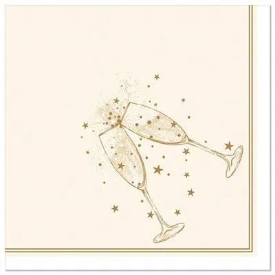 Image de 50 Servietten ROYAL Collection 1/4-Falz 40 cm x 40 cm or Festivity