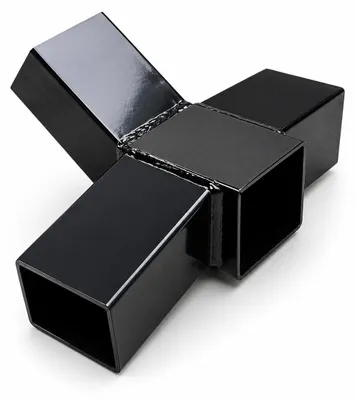 Produktbild von XXL Stahl Verbinder für Hängematte Gestell 100x100 mm | Kreuzverbinder 135° | Pulverbeschichtet Schwarz | bis 250 kg