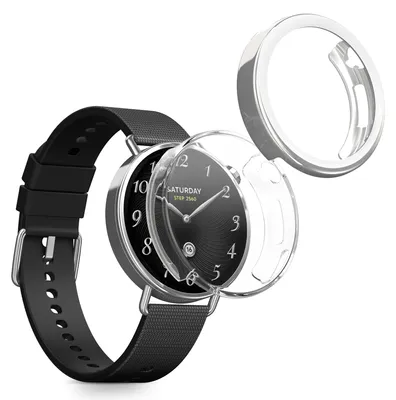 Produktbild von kwmobile 2x Silikon Hülle für Xiaomi Watch S4 41mm Schutzhülle - Fullbody Display Cover Set aus Silikon - Transparent Silber