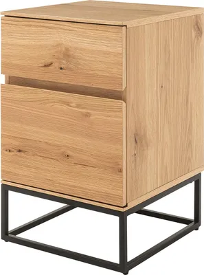 Produktbild von home24 Nachtkommode mit 1 Tür - Echtholzfurnier / Eisen