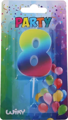 Produktbild von Partykerze Nummer 8 Regenbogen