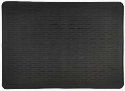 Produktbild von Trockenmatte aus Silikon, 71 x 50 cm, zum Abtrocknen von Geschirr, als Spülmatte oder Abtropfmatte, hitzebeständig, rutschfest, mit Bürste