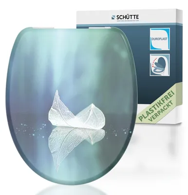 Produktbild von SCHÜTTE WC Sitz FALLEN LEAF, Duroplast Toilettendeckel mit Absenkautomatik Motiv, Klobrille, Klodeckel, Toilettensitz