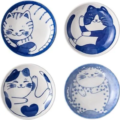 Immagine prodotto di Set di ciotoline in Vetroceramica per snack e salsa di soia, 4 pezzi, 10 cm