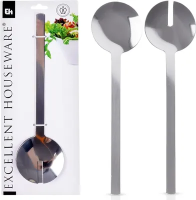 Produktbild von Salatlöffel Salatbesteck Löffel aus Edelstahl silberfarben 2 Stk.