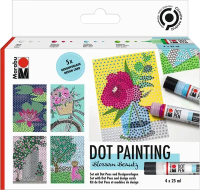 Produktbild von Marabu Punktfarbe Dot Pen Set "Blossom Beauty" 4 x 25 ml