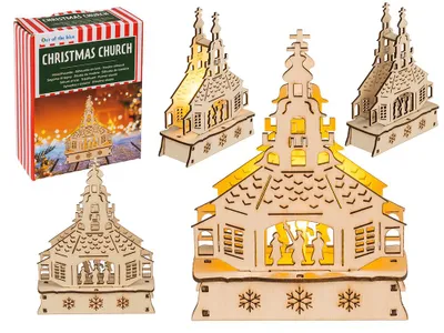 Produktbild von OOTB Holzsilhouette Barockkirche mit LED