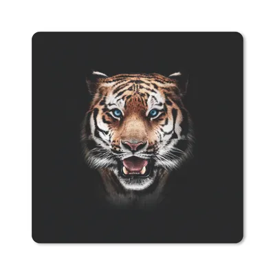 Produktbild von MuchoWow® Mauspad Mousepad Tiger - Tiere - Schwarz 20x20 cm - Mousepads - Maus Mat - Pad - Mausunterlage - Desk Mat - Bureauartikeln