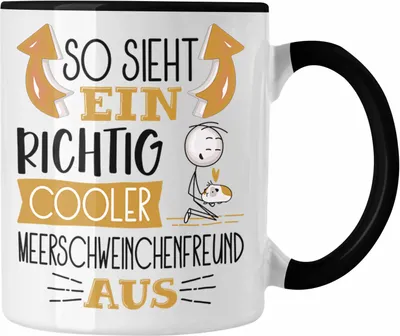 Produktbild von Trendation - Meerschweinchenfreund Tasse So Sieht Ein Richtig Cooler Meerschweinchenfreund Aus Geschenk Lustiger Spruch Geschenkidee (Schwarz)