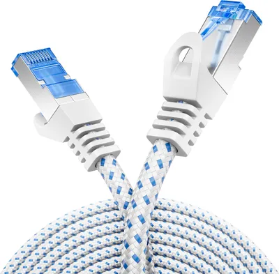 Produktbild von deleyCON 0,25m CAT 8 Patchkabel (40 Gbit/s, 2000 MHz) Gigabit Netzwerkkabel Ethernet Kabel RJ45 S/FTP POE CAT8 LAN Kabel für PS5 Router Modem TV Switch Laptop - Weiß