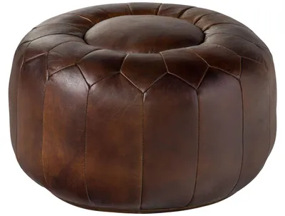 Produktbild von MASSIVMOEBEL24.DE Pouf Hocker Echtleder 60x60x38  braun CHESTERFIELD #18