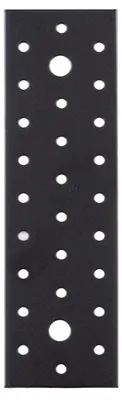 Gelochte Platte schwarz kunststoffbeschichtet 200 x 60 x 2 mm
