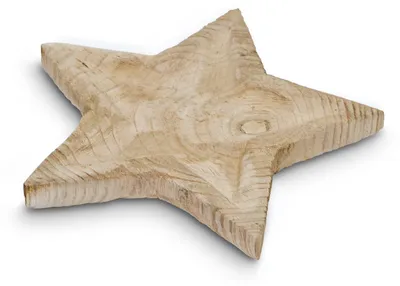 Produktbild von Stern Tablett aus Paulownia-Holz – 28 x 28 cm in Natur-Braun Weihnachtsdeko