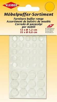 Produktbild von KLEIBER Möbelpuffer-Sortiment transparent selbstklebend 47 Stück