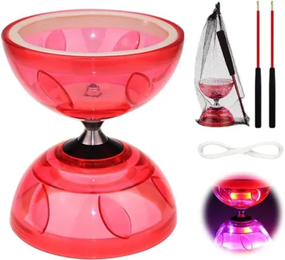 Productafbeelding van LED diabolo met kogellagers - 4,5 mm vrijloopdiabolo met kogellagers - Drievoudige Opbergset