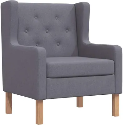 Produktbild von Grauer Polstersessel aus Stoff, moderner Relaxsessel mit Massivholzrahmen für Wohn- und Schlafzimmer, dick gepolsterter Lesesessel, Einzelsessel 76 x 68 x 90 cm