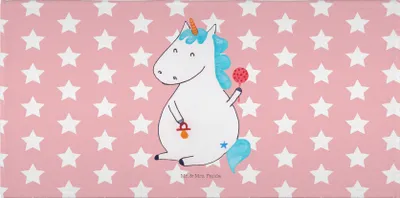 Produktbild von Mr. & Mrs. Panda Handtuch Einhorn Baby - Rot Pastell - Geschenk, Geburt, Mutter, kleines, Party, Einhörner, baumwolle, Unicorn, Flauschtuch, 50x100, gesichtshandtuch