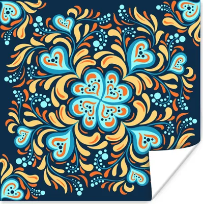 Produktbild von MuchoWow® Poster Vierblättriges Kleeblatt - Herz - Muster 75x75 cm - Wand Dekoration