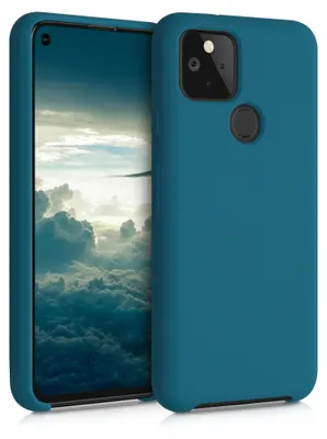 Produktbild von kwmobile Handyhülle für Google Pixel 5 Hülle - Case Silikon - Kabelloses Laden - Schutzhülle Cover in Petrol matt