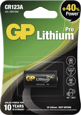Lithiová baterie GP CR123A, 1 ks