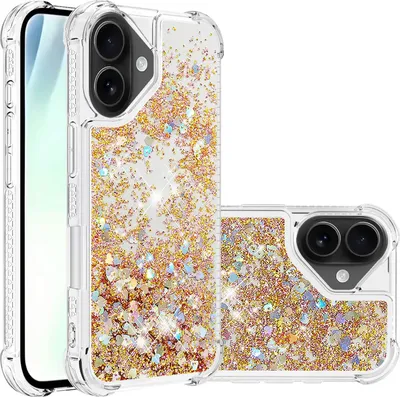 Produktbild von iPhone 17 Hülle - Coverup Liquid Glitzer Back Cover - Gold